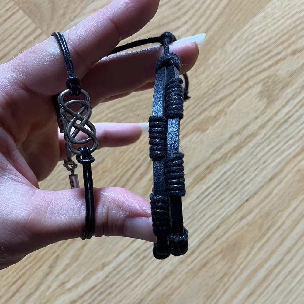 Black Leather Braided Bracelet